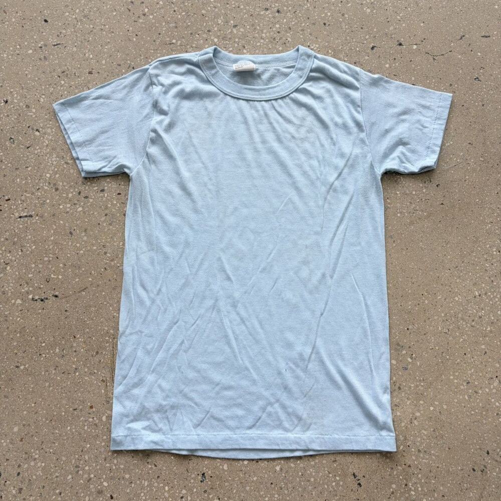 Vintage 70s QLT Light Blue Blank T-Shirt